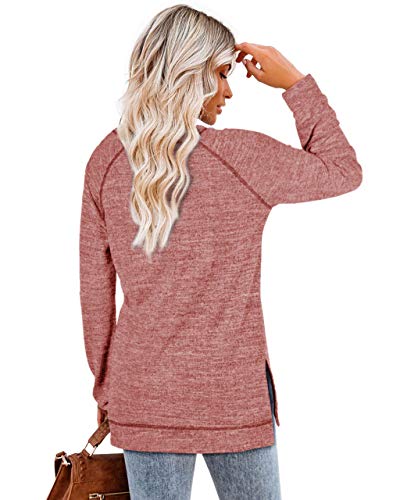 Image of Aokosor Womens Sweaters Long Sleeve Shirts Lightweight Side Split Tunic Tops for Leggings Trending Now 2023