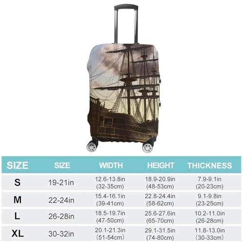 Pirate Ship Luggage Cover, Washable Elastic Suitcase Cover Protector Fit 18-32 Inch Luggage2