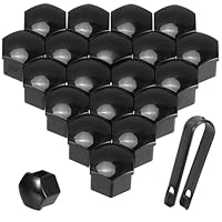Acooruiteng Radschraubenkappen 17mm Radmutterkappen 17mm Universal Radbolzen Kappen für Radschrauben Wheel Nut Covers Radmutternkappen 17 mm mit Entfernung Werkzeug für Meisten Auto Schwarz 20 Stück