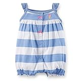 Carter's Baby Girls' Striped Romper (Baby) - Blue - 6 Months