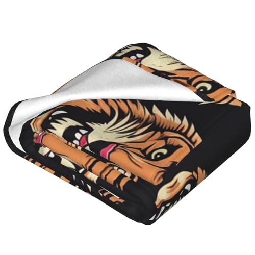 Couverture en flanelle microfibre plaid tigre toutes saisons doux - 3