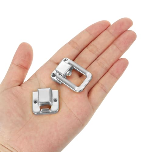 Image of PATIKIL Toggle Catch Lock 1.5 inch x 1 inch, 18 Pack Metal Buckle Hasp Lock Latch Clasp for Jewelry Box Wooden Case Decoration, Silver