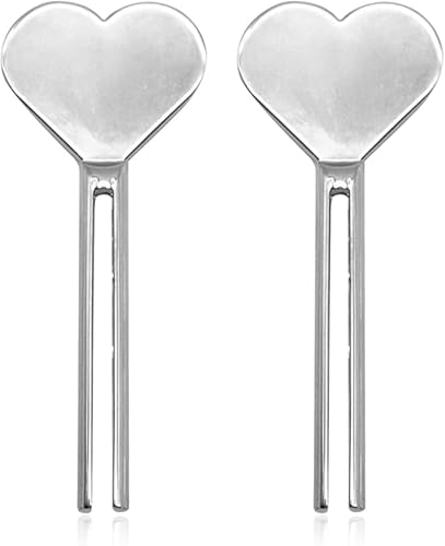 2Pcs Silver Tube Squeezer, Heart Shaped Metal Toothpaste Squeezer, Stainless Steel Tube Squeezer Key, Toothpaste Dispenser for Creams, Paint, Ointment, Tube Roller, Bathroom Aids and Safety Bathroom