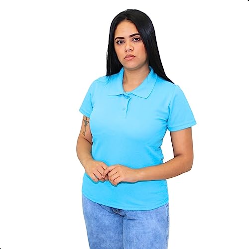 Kit 3 Camisas Polo Femininas Camiseta Gola Polo Piquet uniforme lisa básica Coloridas (as2, alpha, l