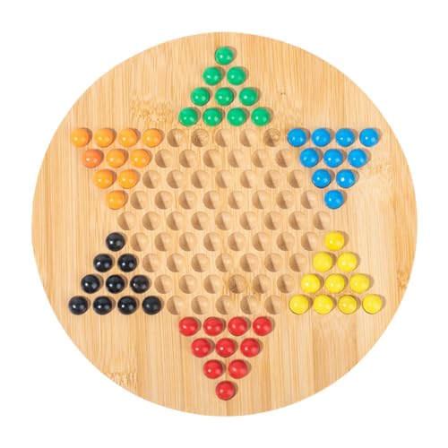 Conjunto de senhoras chinesas clássicas: verificadores hexagonais tradicionais, conjunto de mesa de estratégia de verificadores | Contas de vidro madeira chinesa prato de verificadores hexagonais