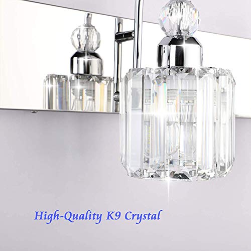 Image of Ralbay Modern Bathroom Vanity Light - 2-Light Crystal Wall Fixture for Bathroom