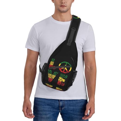 Bolso cruzado ajustable para pecho en poliéster negro miniatura 7