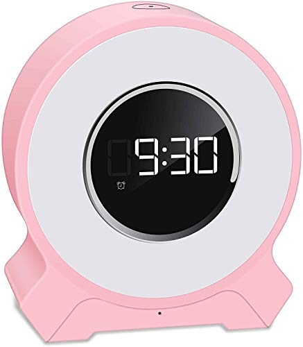 Wanduhr Wecker Digital Radio-Takt-Bettuhr Wecke licht mit 6 Farben Snooze-Funktion und Schlaf-Timer Waker