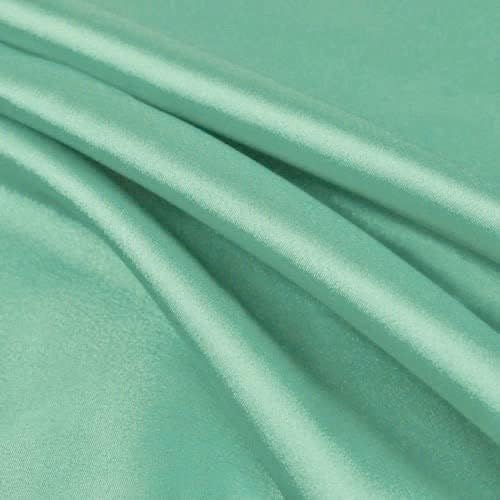 Payton Mint Green Faux Silk Minimal Stretch Charmeuse Satin Fabric by The Yard - 10017