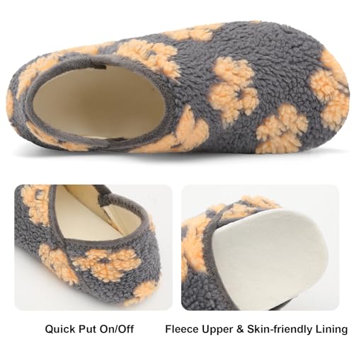 Image of Fires Womens Mens Slippers with Rubber Sole Soft-Lightweight House Slipper Socks Around House Shoes Non Slip Indoor /Outdoor