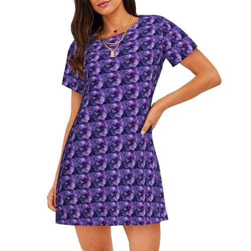 Chemise de nuit légère et respirante violette pour femme