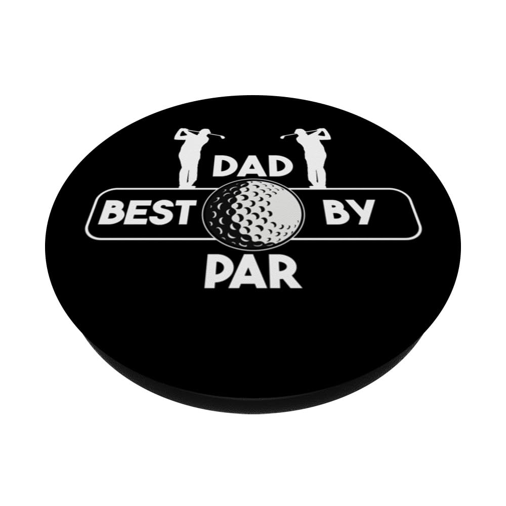 Retro Best Dad By Par Shirt As Golf Best Dad By Par Gifts PopSockets Swappable PopGrip, Black - Image 2