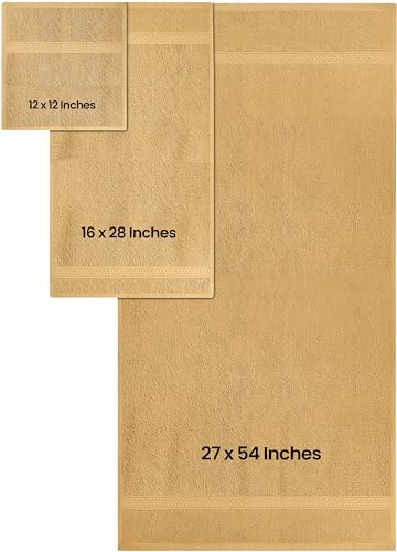 Image of Utopia Towels 8 Piece Luxury Towel Set - Majestic Plush, Super Absorbent & Quicker-to-Dry, Thick 100% Ring Spun Cotton Towels for Bathroom, Spa & Hotel - 2 Bath, 2 Hand, 4 Washcloths, Champagne