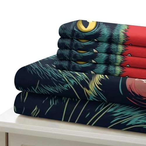 Housse de couette chaton 3D pour lit simple anti-plis microfibre - 6