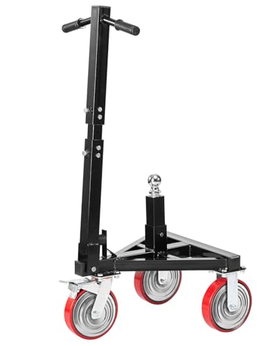 VEVOR Trailer Dolly, 3500lbs Tongue Weight Capacity, 18 inch and 22 inch Height Adjustable Trailer Dolly, with 2 inch Hitch Ball, Adjustable Handle Length, 8-inch Swivel Wheels, for Moving RV Trailer