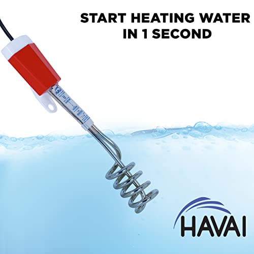 HAVAI Metal Water Heater Immersion Rod (Red, White) (1500), 1500 Watts