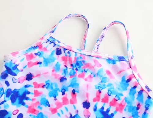 Image of TENVDA Girls One Piece Swimsuits Sport Halter Swimwear Beach Bathing Suit