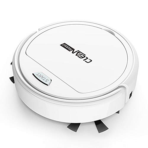 DEDECP Saugroboter mit Wischfunktion 80 Min Laufzeit, wdede 3 in1 Saug und Wisch Roboterstaubsauger für Hartböden wdede, Teppiche, Fliesen, Laminat,USB-Aufladung White