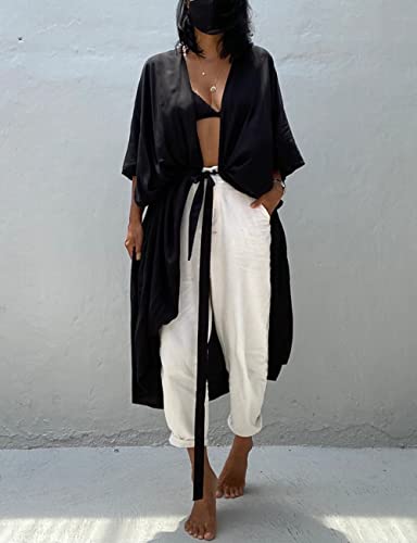 Image of Bsubseach Stylish Tie Dye Open Front Long Kimono Swimsuit Coverup for Women | Loose Fit Boho Style Bathing Suits Cardigans,Summer Causal Resort Wear