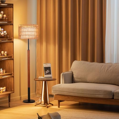 Vallerico Boho Floor Lamp: 3-Way Dimmable Rattan Floor Lamp thumb #5