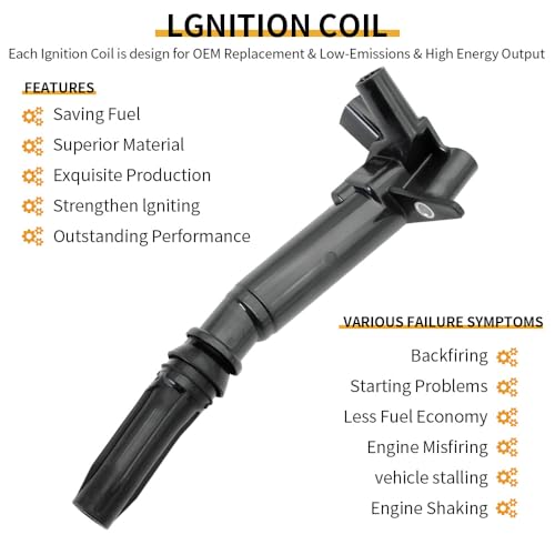 Image of Set of 8 UF639&UF631 Ignition Coil with 16 pcs Platinum Spark Plug and Wire Compatible with 2010-2016 Ford F150 F250 F-350 6.2L