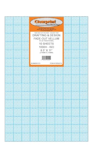 Clearprint Lençóis de Velino com grade de desbotamento isométrica de 30 graus, 21 x 28 cm, 7 kg, 60