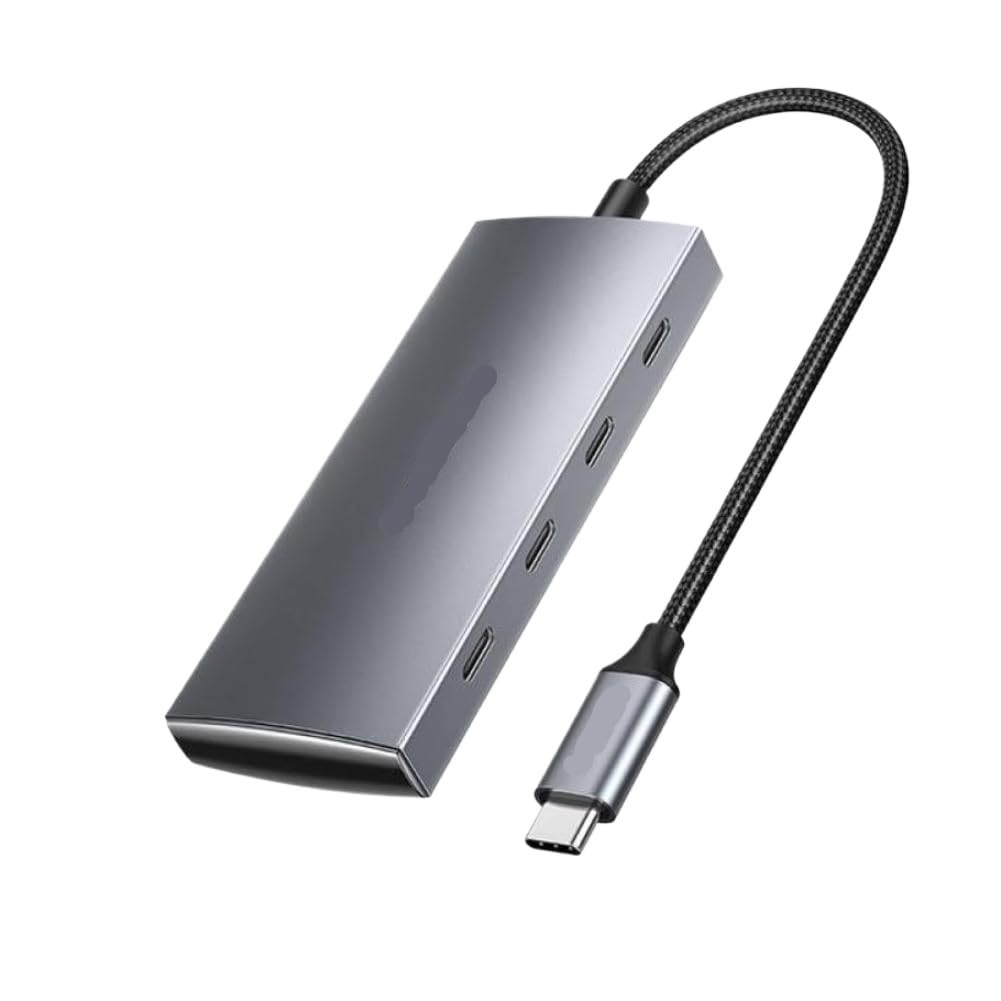 Hub USB C con 4 porte USB tra cui porte USB C e USB A che supportano il trasferimento dati USB 3.2 Gen2 10Gbps compatibile con modelli di laptop simili a Pro e Air (guscio in metallo alluminio 4C)