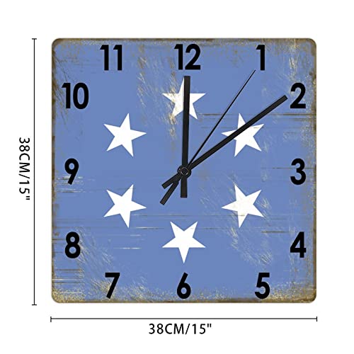 Horloge murale en bois Micronésie silencieuse grand format pour maison