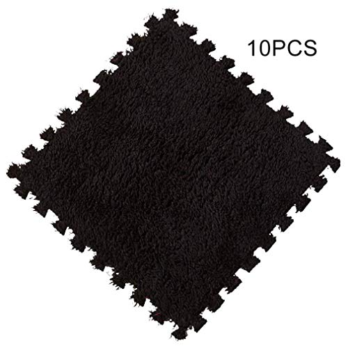 Homgrace Suelos de Gimnasio Eva Suelo Goma Alfombrilla Gimnasia Estilo de Enclavamiento Alfombrillas de Espuma para Protección 10 Piezas-Negro?30x30cm?