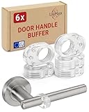 LouMaxx Door Handle Stopper Set of 6 – Transparent Stops for Doors and Windows Handles – Silicone Door Handle Protector, Shock Protection