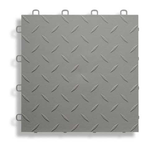 BlockTile B1US4627 Garage Flooring Interlocking Tiles Diamond Top Pack, Gray, 27-Pack Cover