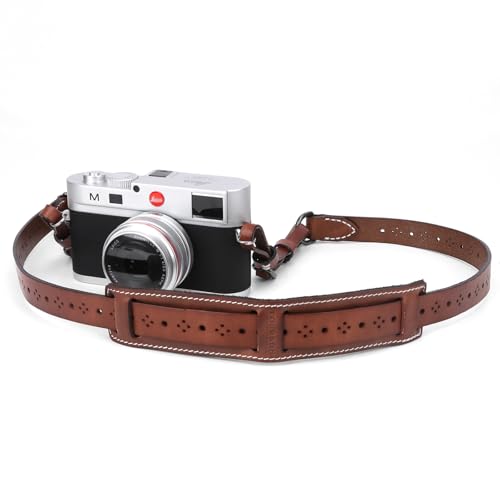Sangle en cuir véritable Tourbon pour appareil photo, le confort idéal en voyage et randonnée
