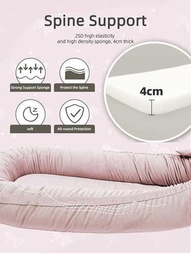 Image of EAQ Baby Lounger, Infant Lounger for Newborn,Portable Baby Nest Cover Breathable & Soft, Newborn Essentials