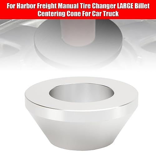 Image of Areyourshop For Harbor Freight Manual Tire Changer LARGE Billet Centering Cone For Car Truck Wheels (Fits Hub Openings Up to 2.9 inch), Aluminum, Silver