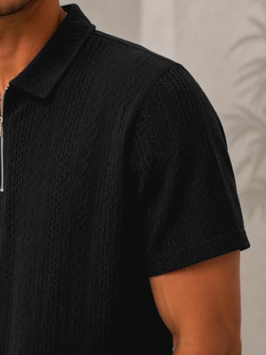 Image of TAGDO Men's Chain Jacquard Polo T Shirt | Half Sleeve | Comfortable Fit Wear | Stylish Casual Look | Breathable Feel |Modern Style | Easy Movement | Everyday Wear (Polo)