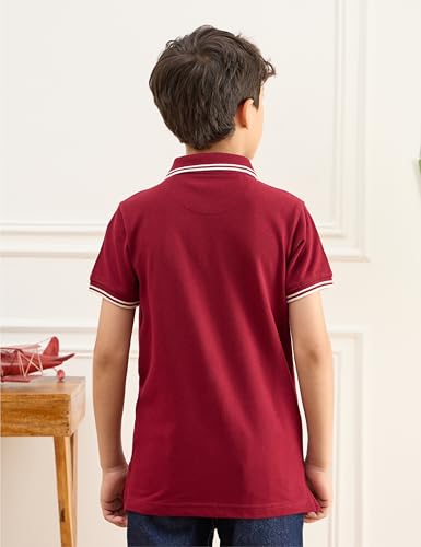 Image of Amazon Brand - Symbol Boys Cotton Rich Solid Polo Tshirt | Collar Tshirts | Half Sleeves | Plain-Regular Fit