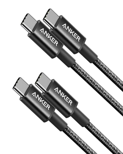 Anker USB C to USB C Cable Type C 60W Fast Charging Cable (3.3FT 2Pack) for iPhone 17/16 Series iPad Mini 6 and More (USB 2.0 Black)