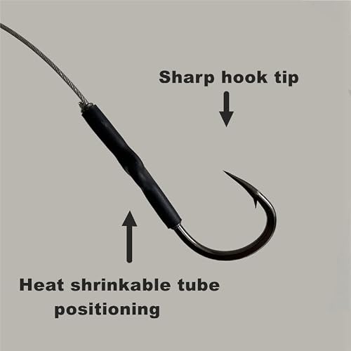 3Set 10Kg-30Kg Stainless Steel Fishing Line Hook High Carbon Steel 1/0-3/0 Barbed Hooks Pesca Tackle Accessories (3/0 Bearing Clip Style 3Pcs) #TOP4