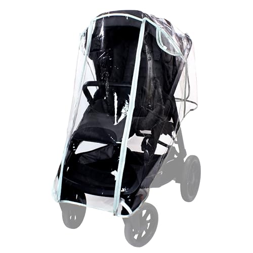 Bebesar® Protector de Lluvia Universal para Silla de Paseo y Carro de Bebé – Plástico de Lluvia Impermeable - Cremallera Frontal para Fácil Acceso (Universal)