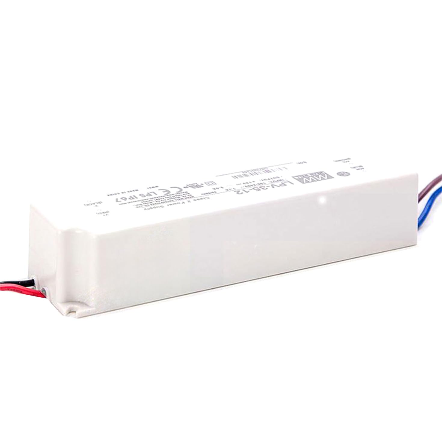 LPV-35-12 36W 12 Volt Single Output Constant Voltage Switching Power Supply- IP67 Waterproof, AC-DC Industrial Power Supply for Security Cameras, IR Illuminators