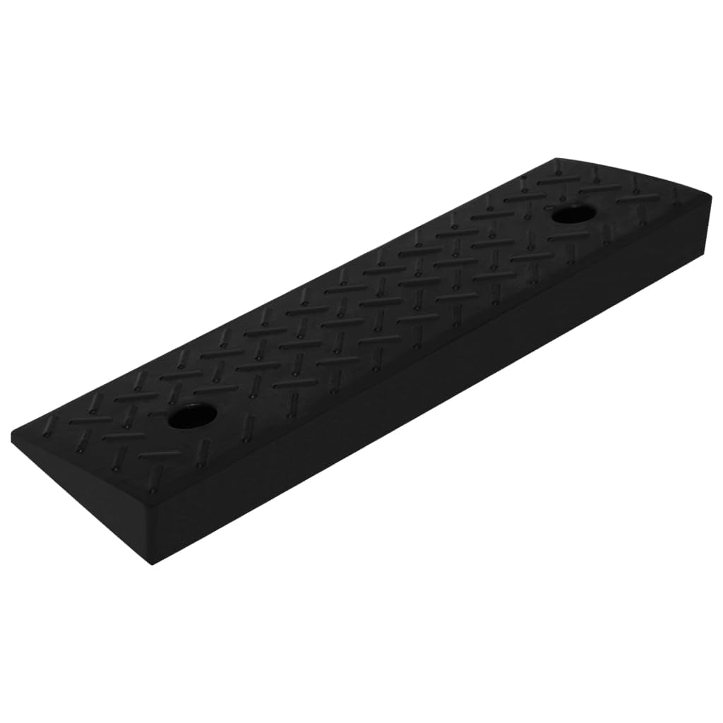 2 rampas para bordillos, 50 x 17,5 x 5 cm, goma con perfil antideslizante, 2 agujeros de montaje empotrados, capacidad de carga de 10 toneladas, para coche, silla de ruedas, cochecito y