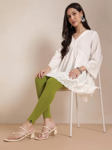 Image of TWIN BIRDS Women Viscose Ankle Leggings | Stretchable Kurti Wear Bottom