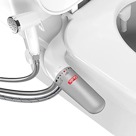 Ultra Slim Bidet Attachment for Toilet UK, Non Electric Bidet Toilet Seat Attachment with Bidet Sprayer, Fresh Water Pressure, Cold Water Cover