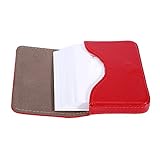Leather Business Name Card Holder Case Wallet Credit Card Book with Magnetic Shut (Red)