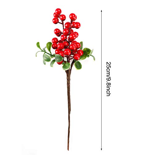 Funarty 15Pcs Christmas Artificial Berries Stems Red Beery Branches For Christmas, Winter Craft For Garland And Wreath Holiday Home Christmas Decorations #TOP1