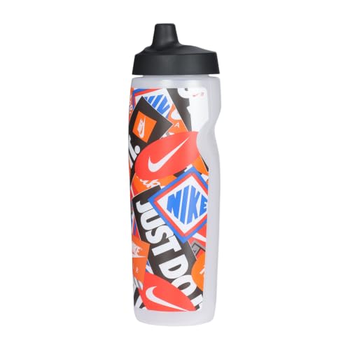 Image of Nike REFUEL Bottle 24 OZ Graphic Graphic Clear /Black /LT Crimson /Safety Orange /White, SQUEEZABLE Sipper Bottle 710 ml