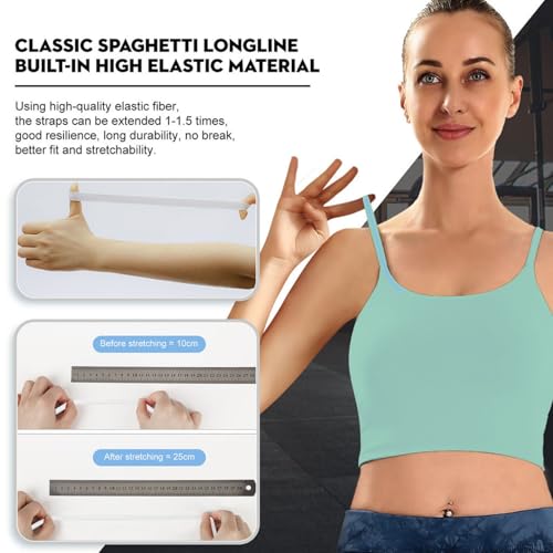 Image of ECOPARTY Wirefree Padded Yoga Sports Bra for Women - Moisture Wicking Quick Dry Workout Crop Tank Camisole