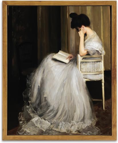 Framed Canvas Art Mid-Century Lady Classical Women Painting
