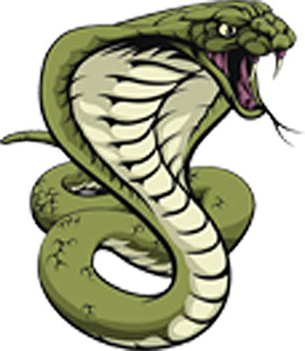 Angry Olive Green Cobra Snake Vinyl Decal Sticker (4" Tall)