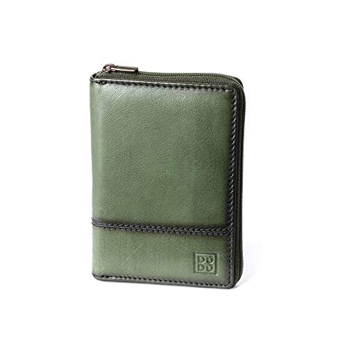 Preisvergleich Produktbild Herrenbrieftasche aus echtem Kalbsleder mit Rundum-Reißverschluss von DUDU Grün